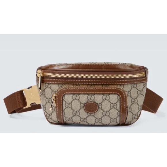 Gucci Brown Ophidia Belt Bum Bag Supreme Monogrmam GG Size 90 - Picture 1 of 11